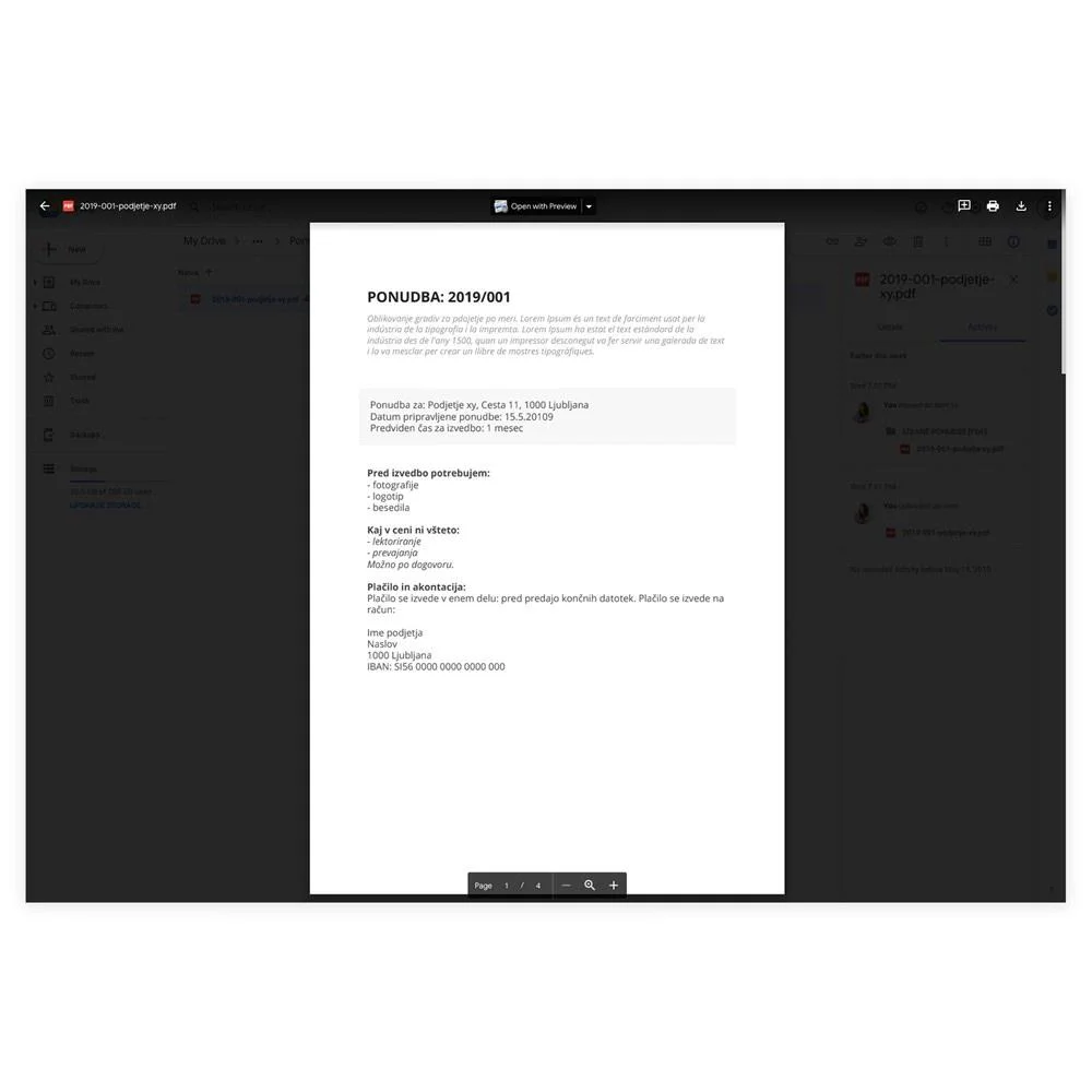 Google predloga: ponudba