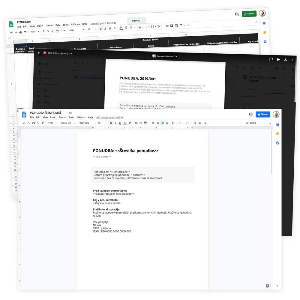 Google predloga: ponudba